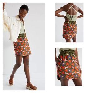 Anthropologie Maeve Embroidered Abstract Mini Skirt Size Small
